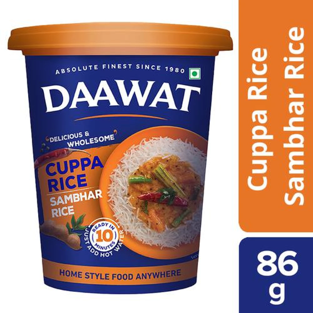 Daawat Cuppa Rice Sambhar Rice - Ready In 10 Minutes, 86 g-1.webp
